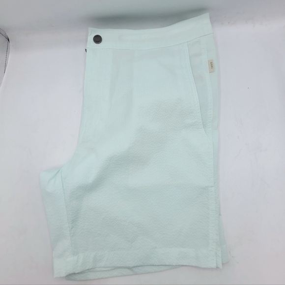 Onia Calder 7.5" Lined Swim Shorts In Mint and White Stripe  Size 34 - Picture 11 of 12